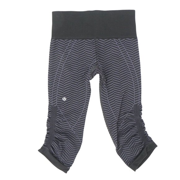 Lululemon In the Flow Crop II Legging Heathered Naval Blue Seamless 4 - Picture 6 of 7